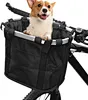 This dog bike basket is made of oxford cloth and sturdy aluminum alloy frame, suitable for most bicycles. The front and zip pockets are perfect for storing small items like keys, cards or anything else you need quick access to.